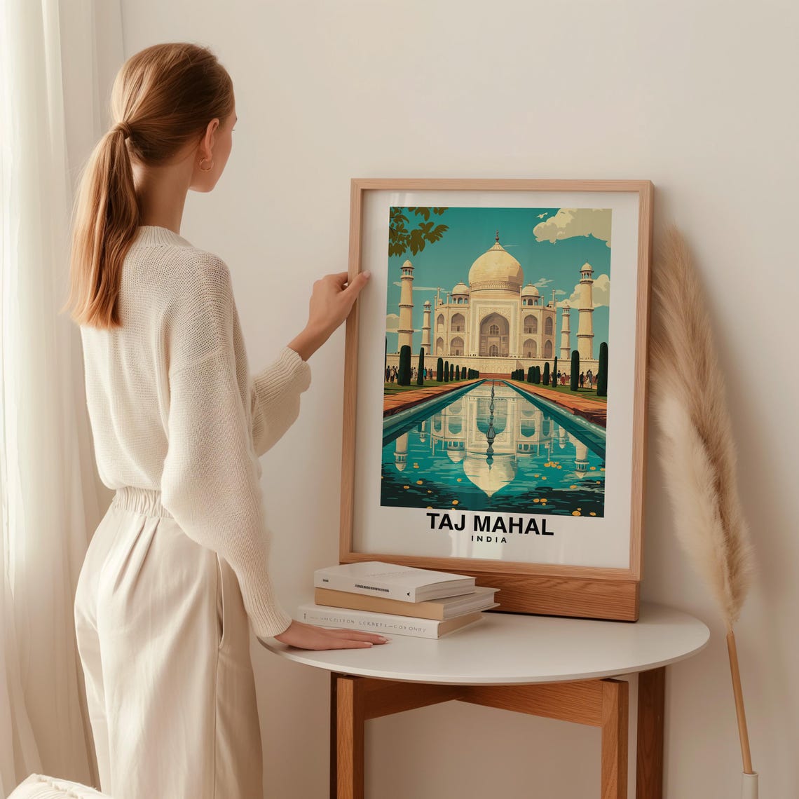 Taj Mahal Travel Print Wall Art Agra India City Print Taj Mahal Travel Gift Taj Mahal Poster Travel Gift Wall Art - Image 2