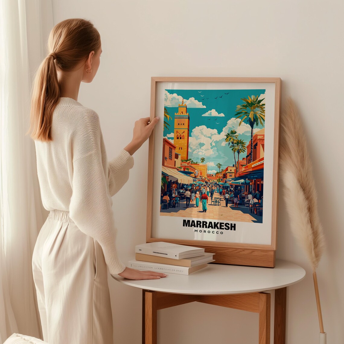 Marrakesh Morocco Travel Poster, Medina and Souks - Image 2