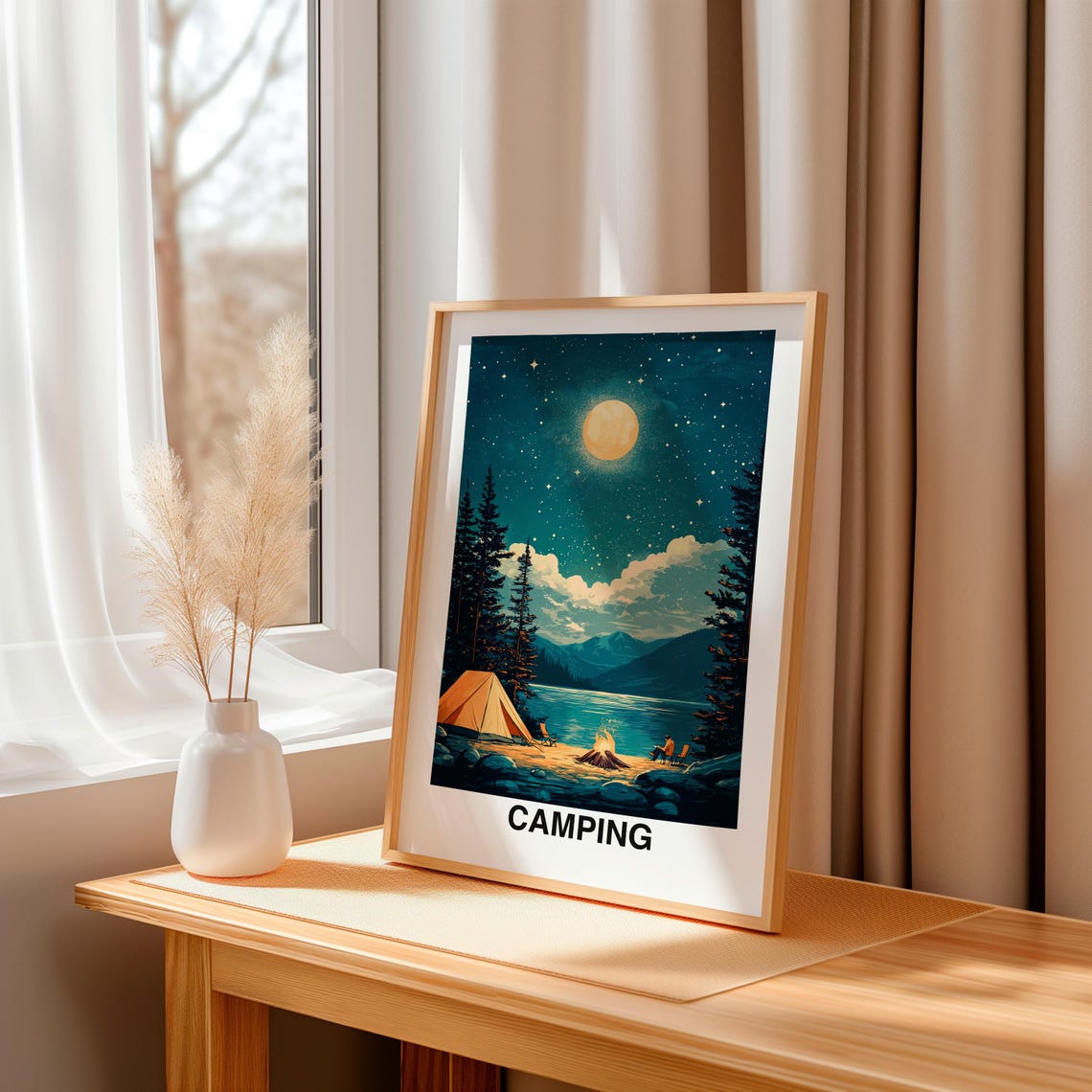Camping Print Outdoor Poster Travel Wall Art Nature Print Scenic Art Tent Decor Adventure Print Wilderness Poster Travel Poster - Image 3