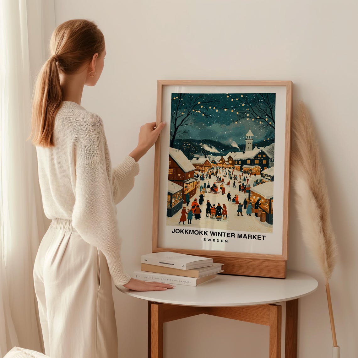 Jokkmokk Winter Market Travel Print Wall Art Jokkmokk Sweden City Print Jokkmokk Winter Market Travel Gift Wall Art - Image 2