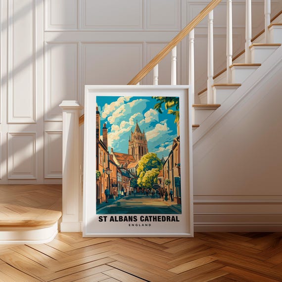 St Albans Cathedral Print England Poster St Albans Views St Albans Cathedral St Albans City England Charm St Albans Beauty St Albans