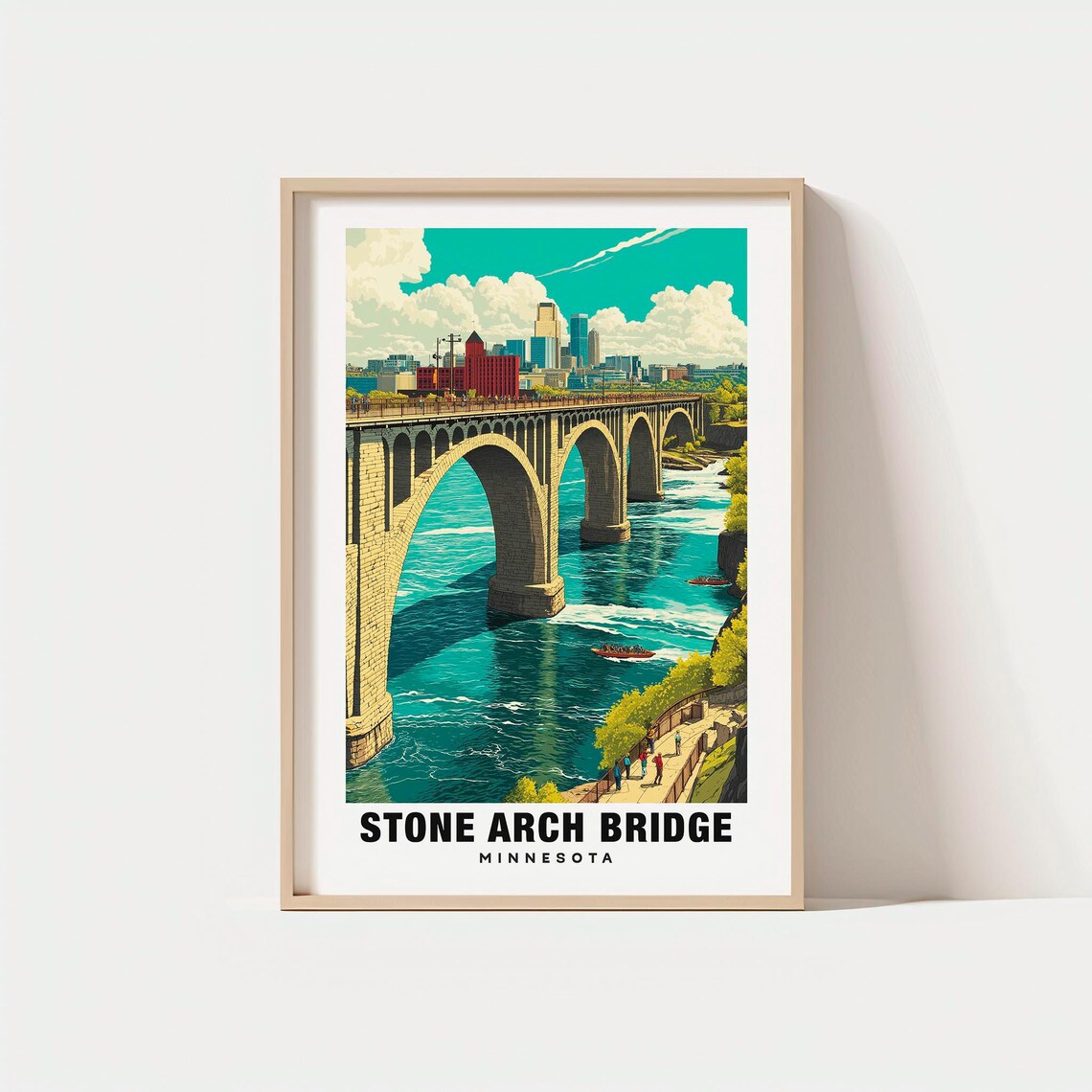Stone Arch Bridge Minnesota Mississippi River Landmark Poster