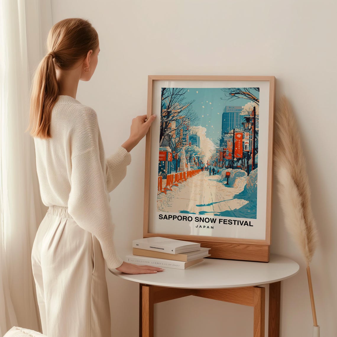 Sapporo Snow Festival Print Japan Poster Travel Wall Art Scenic Print Ice Sculptures Winter Wonderland Hokkaido View Cultural Event - Image 2