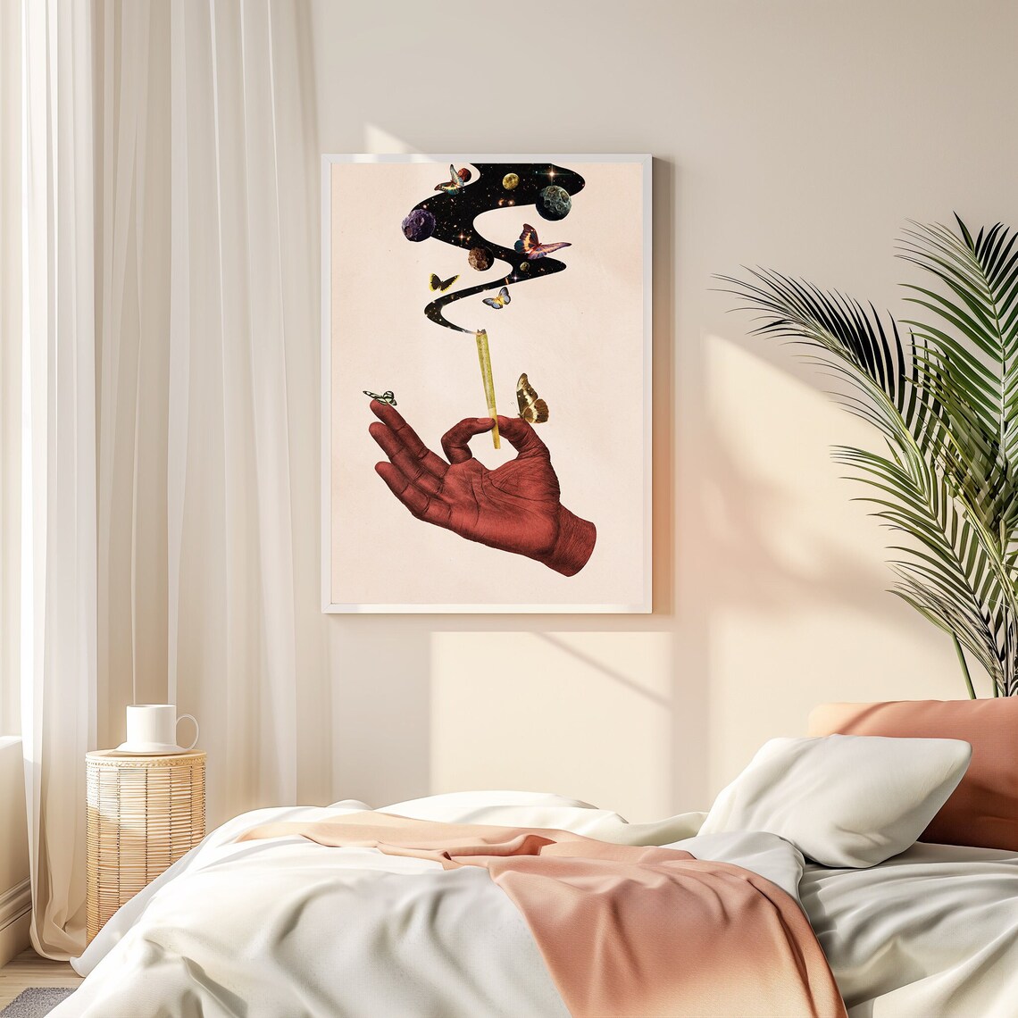 Deep Connection Trippy Butterfly Collage Art Print