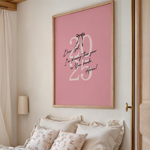 2025 Prayer Wall Art Trendy Christian Wall Art Pink Preppy Prints Bible Affirmation Poster Coquette Nursery Room Decor Cute Girly Gift