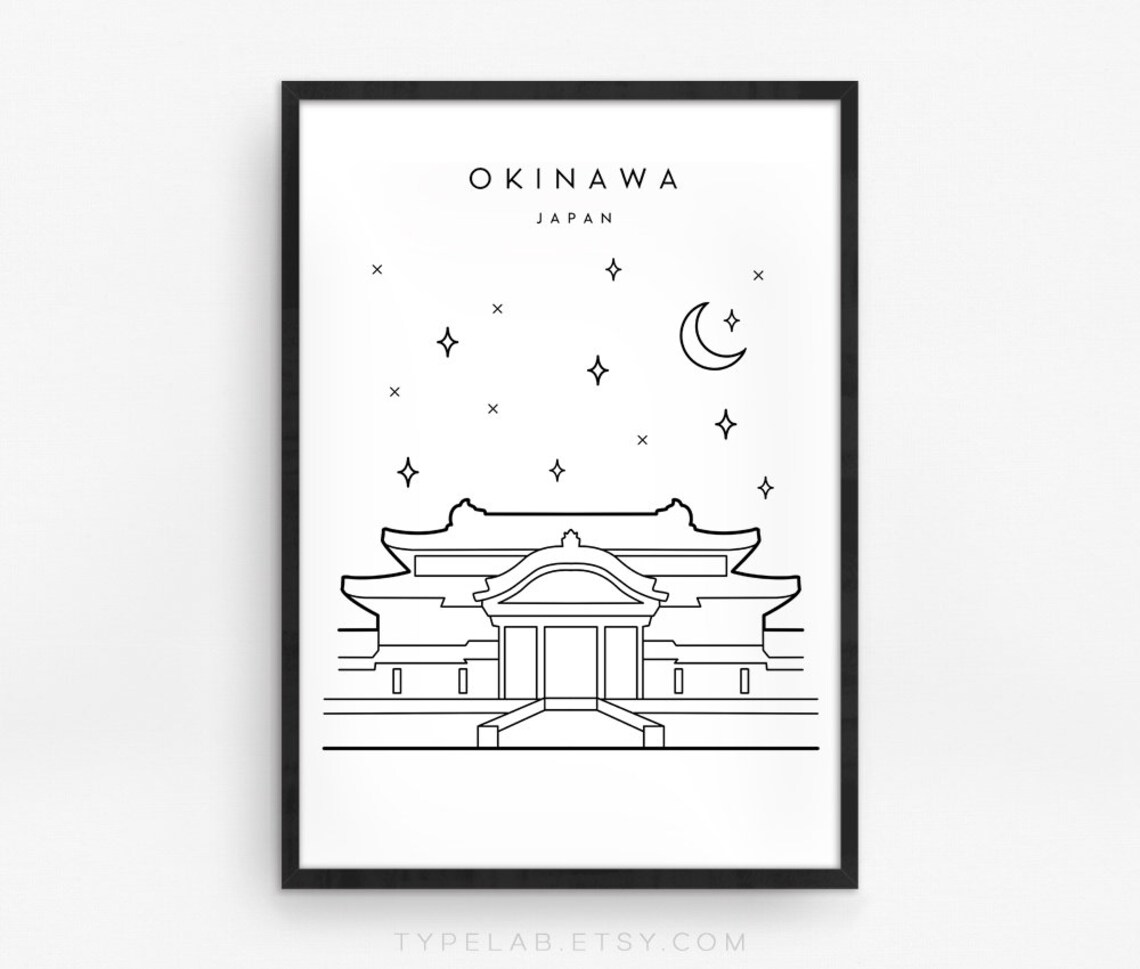 Okinawa Japan Minimalist Travel Poster, Landmark - Image 3