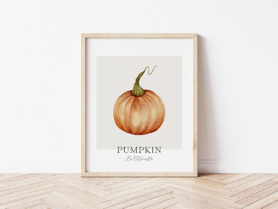 Watercolor Pumpkin Print, Fall Decor Art Print
