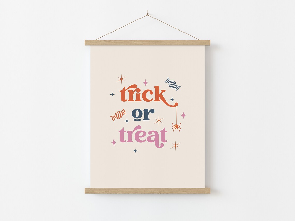 Trick Or Treat Boho Retro Halloween Art Print - Image 5