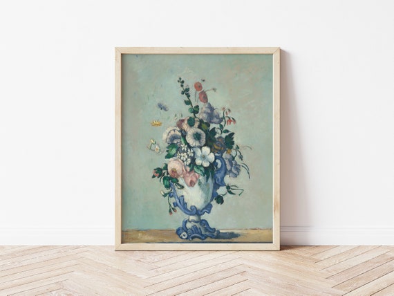Vintage Floral Print Vintage Wall Art Light Academia Decor Paul Cezanne Art Print Botanical Still Life Digital Download