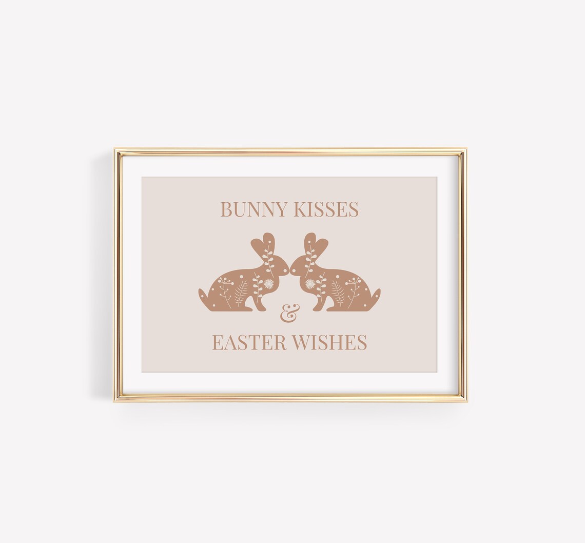 Bunny Kisses And Easter Wishes, Nursery Art Print - Image 4