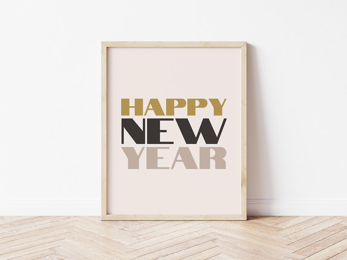Retro New Year Art Deco Black And Gold Wall Art Print - Image 5