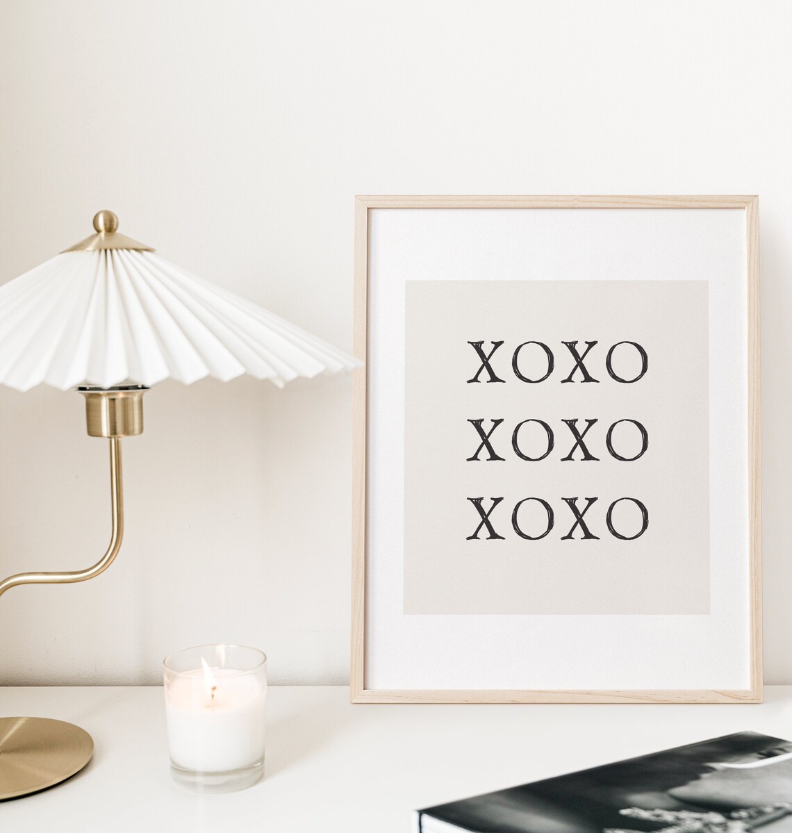 Minimal XOXO Valentines Day Decor Art Print, Black White - Image 4