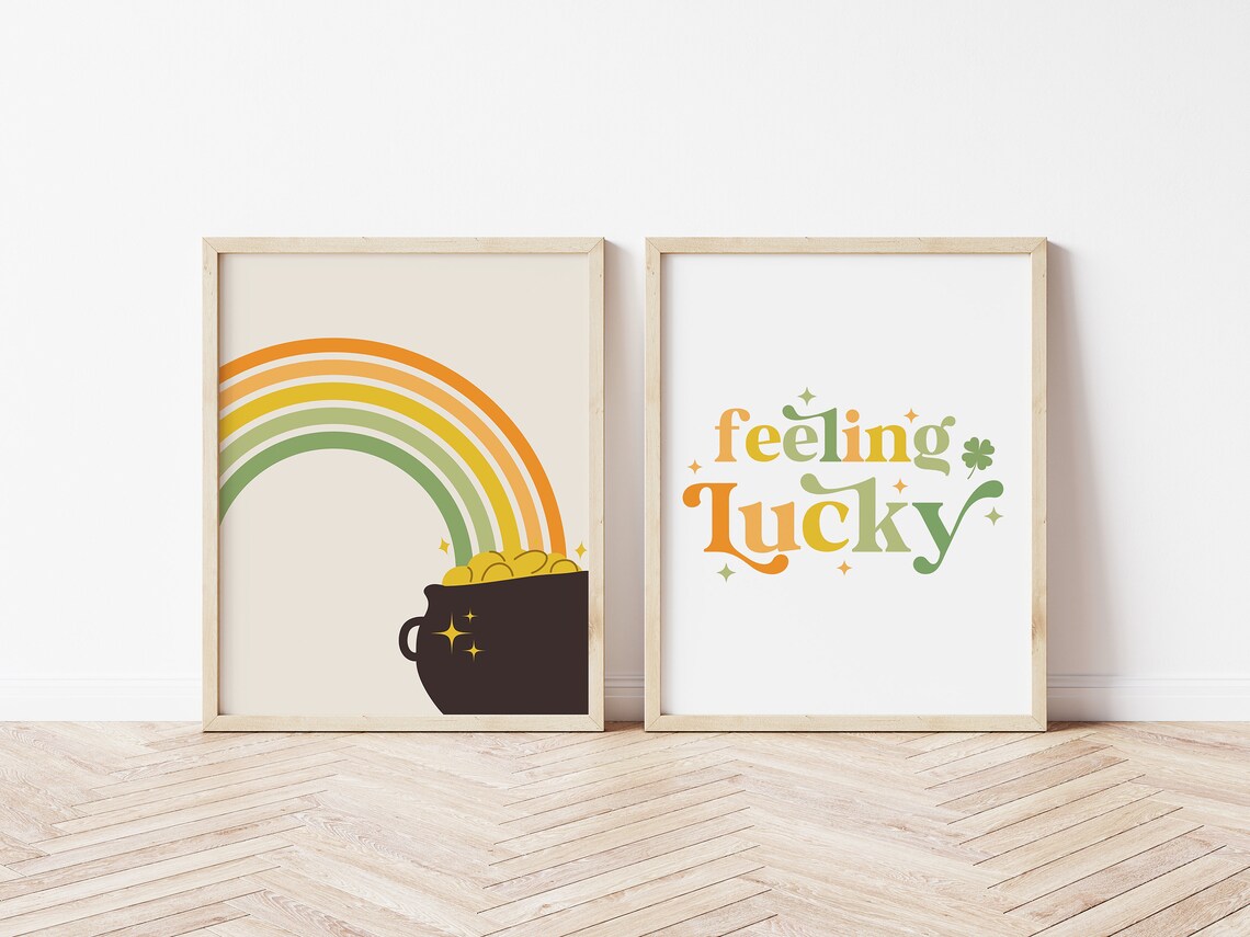 Pot O Gold St. Patrick's Day Boho Rainbow Art Print - Image 4