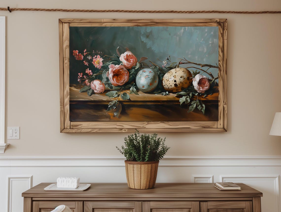 Easter Floral Egg Art, Easter Decor - Image 3