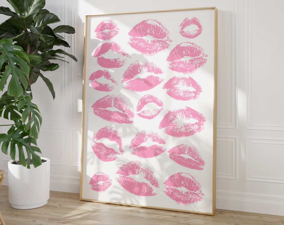 Kiss Lips Pink Lips Fashion Wall Art Poster - Image 5
