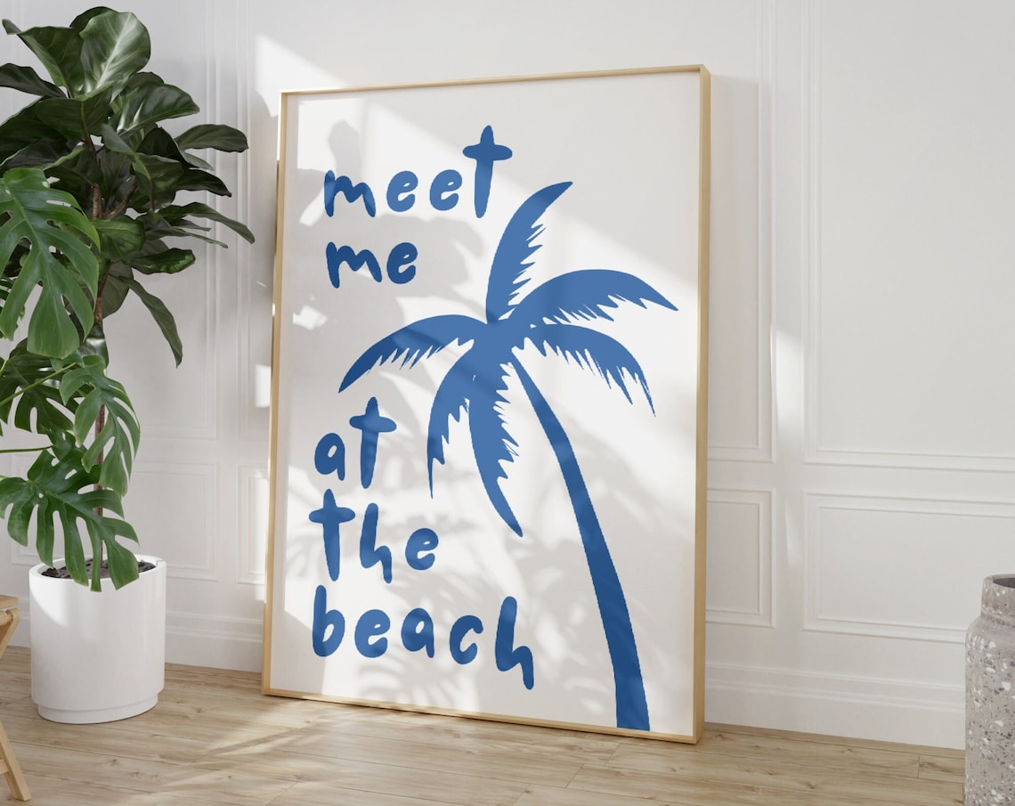 Meet Me At The Beach Typography Art Print