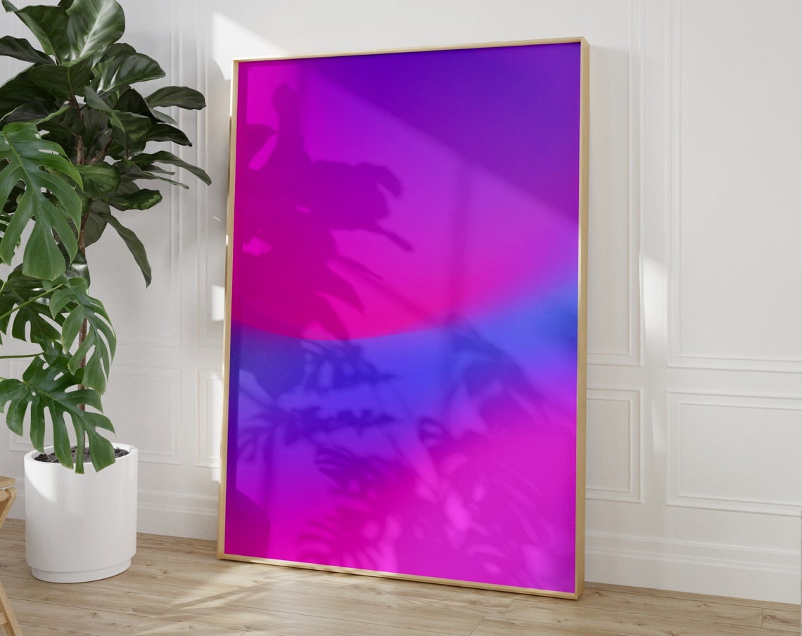 Magenta Purple Aura Gradient Bold Spiritual Abstract Art Poster
