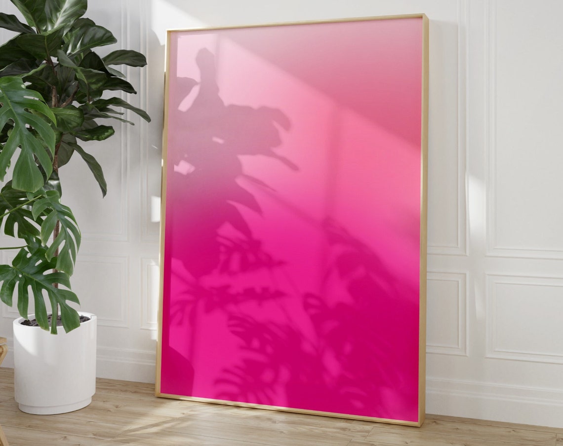 Pink Ombre Gradient Minimalist Soft Pastel Abstract Art Poster - Image 4