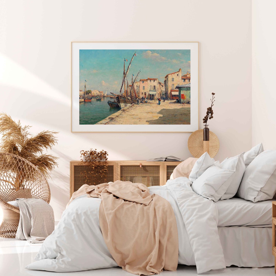 Vintage Seascape Painting Summer Coastal Print French Country Landscape Wall Art Farmhouse Art Poster Wa110 - Image 4
