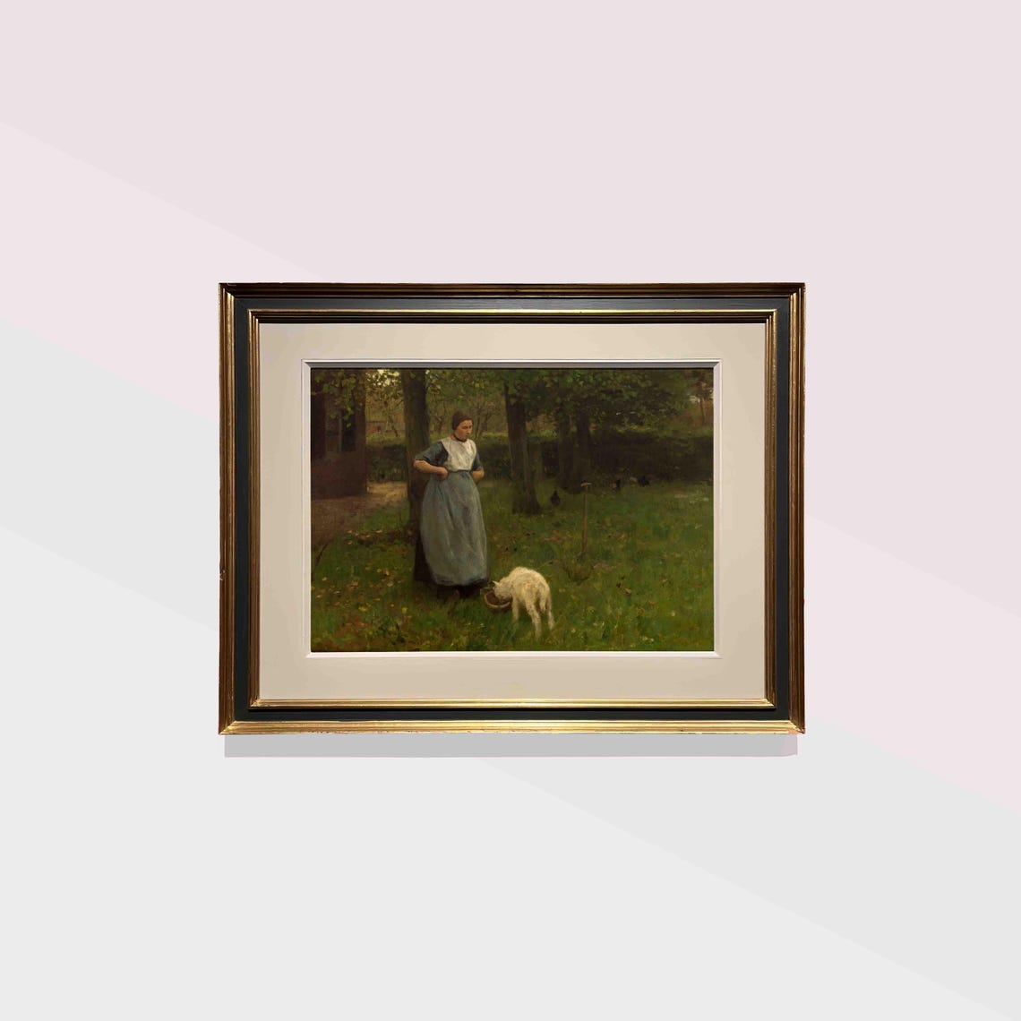 Vintage Farmhouse Print Antique Woman Portrait Painting Rustic Landscape Wall Art Country Art Poster Wa215 - Image 3