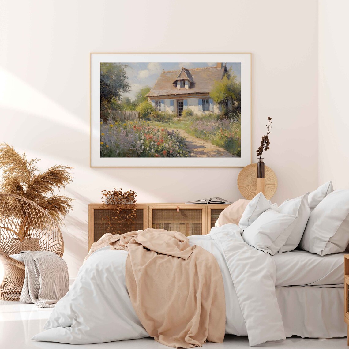 Thatched Roof Cottage Surrounded by a Wild Flower Garden Poster - Image 4