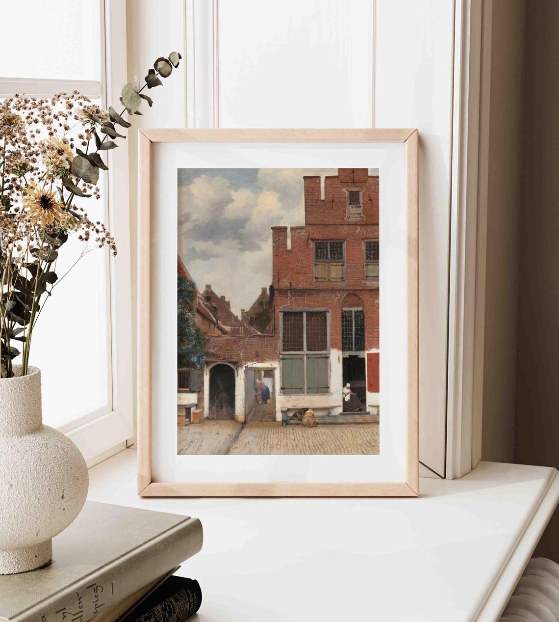 Vintage Cityscape Painting Antique Architecture Wall Art City Street Print Moody Village Art Wa167 - Image 4