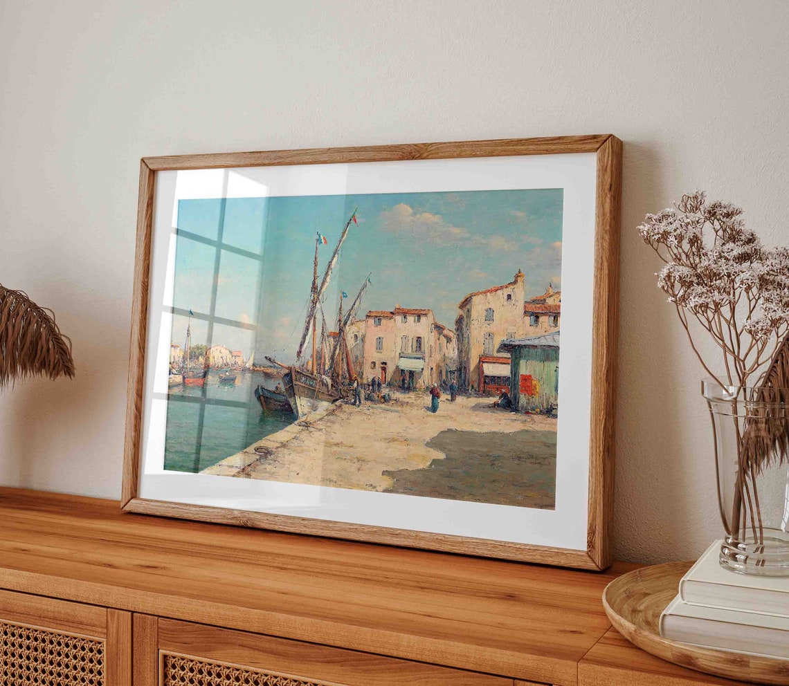 Vintage Seascape Painting Summer Coastal Print French Country Landscape Wall Art Farmhouse Art Poster Wa110 - Image 3