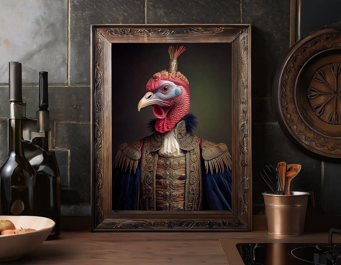 Turkey Portrait, Victorian Thanksgiving Christmas Print