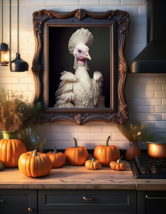 Victorian Turkey Portrait Funny Thanksgiving Art Print