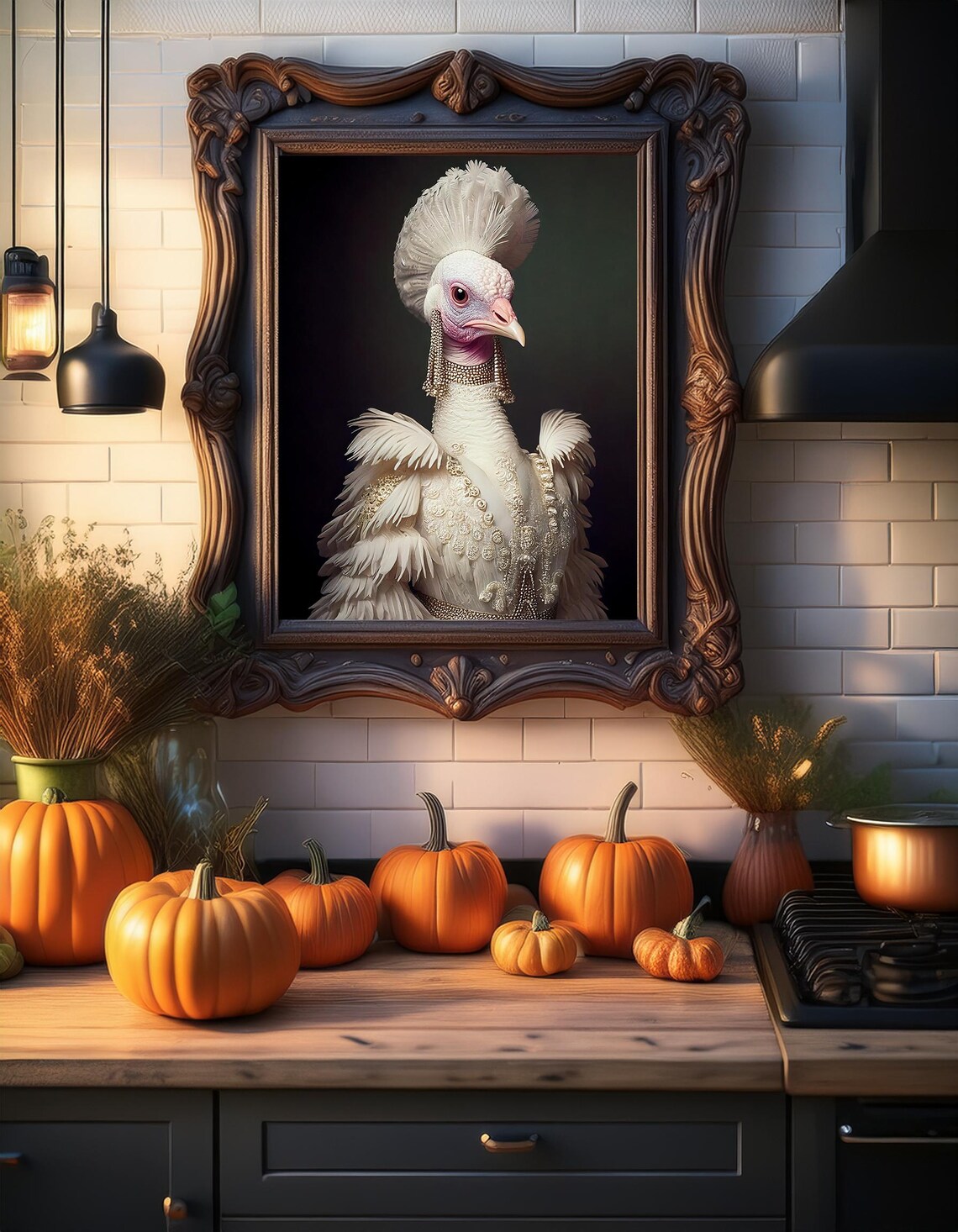 Victorian Turkey Portrait Funny Thanksgiving Art Print