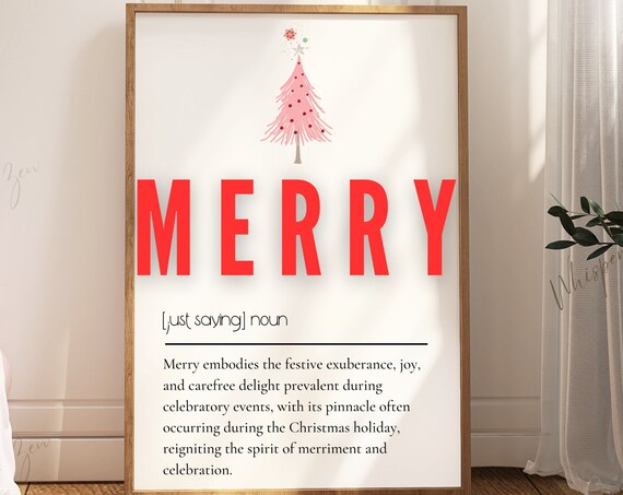 Merry Definition Christmas Poster