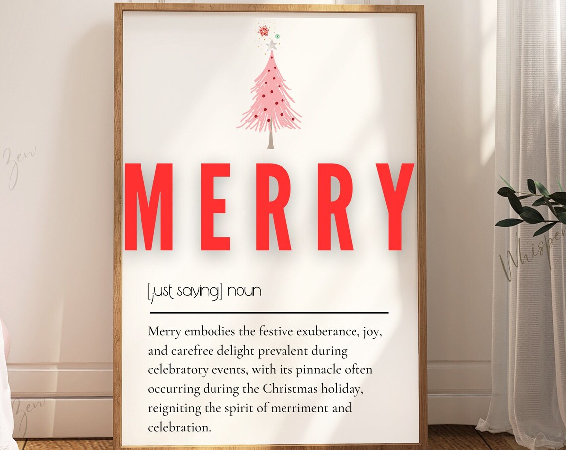 Merry Definition Christmas Poster
