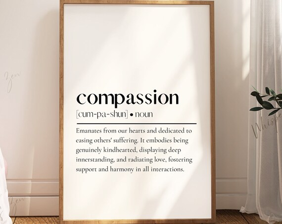 Compassion Definition Poster Print, Inspirational
