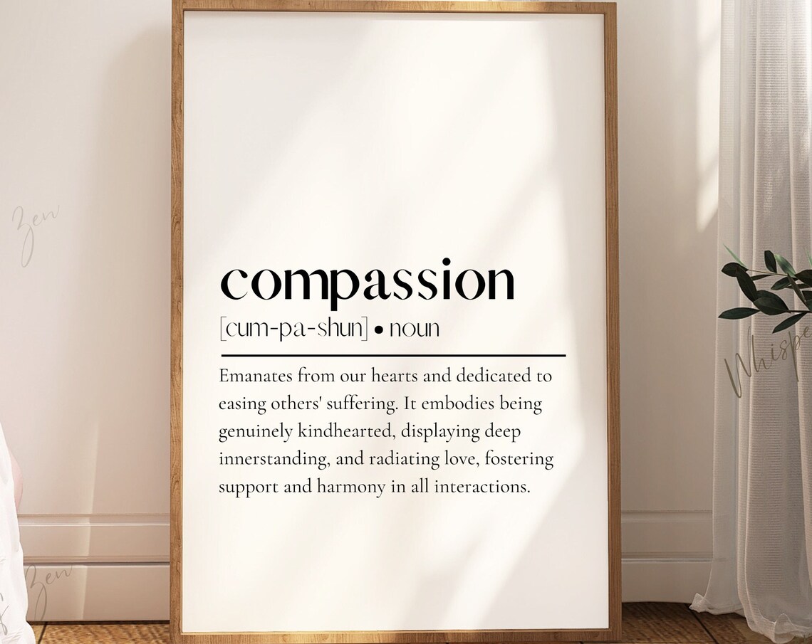 Compassion Definition Poster Print, Inspirational