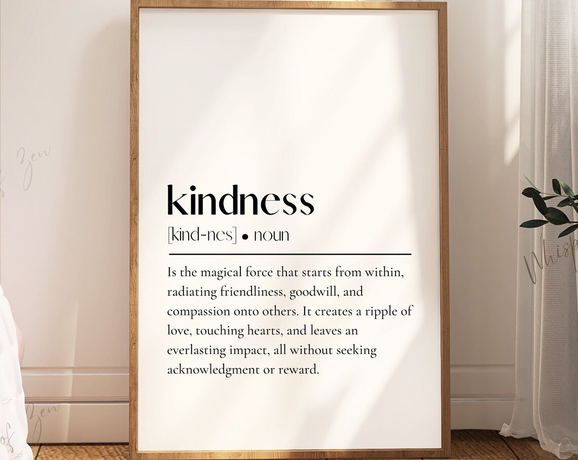 Kindness Inspirational Quotes Poster Print, Therapist