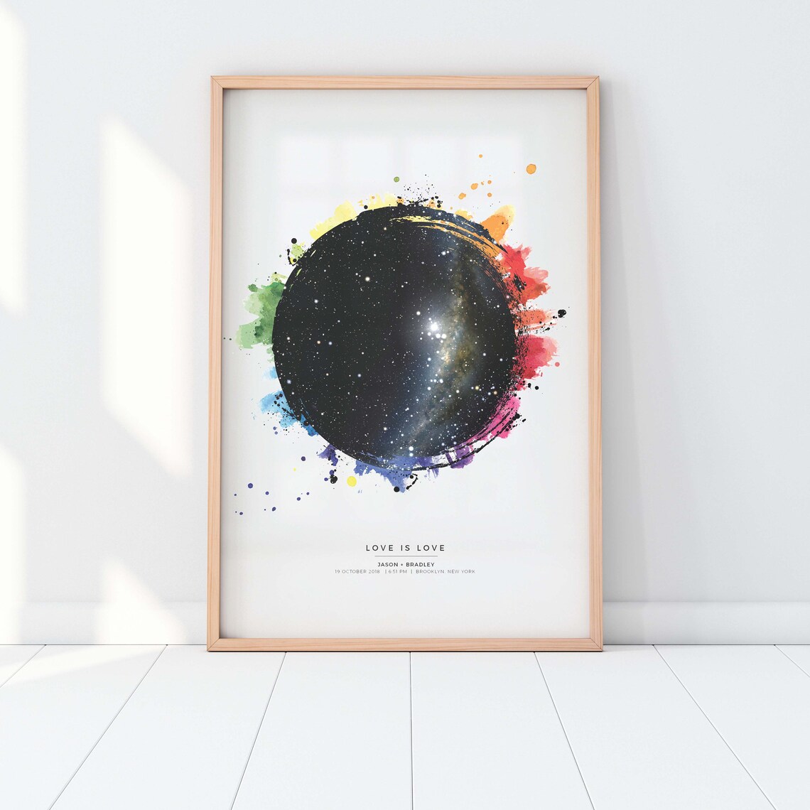 Personalized Star Map, LGBT Pride Anniversary Art Print - Image 2