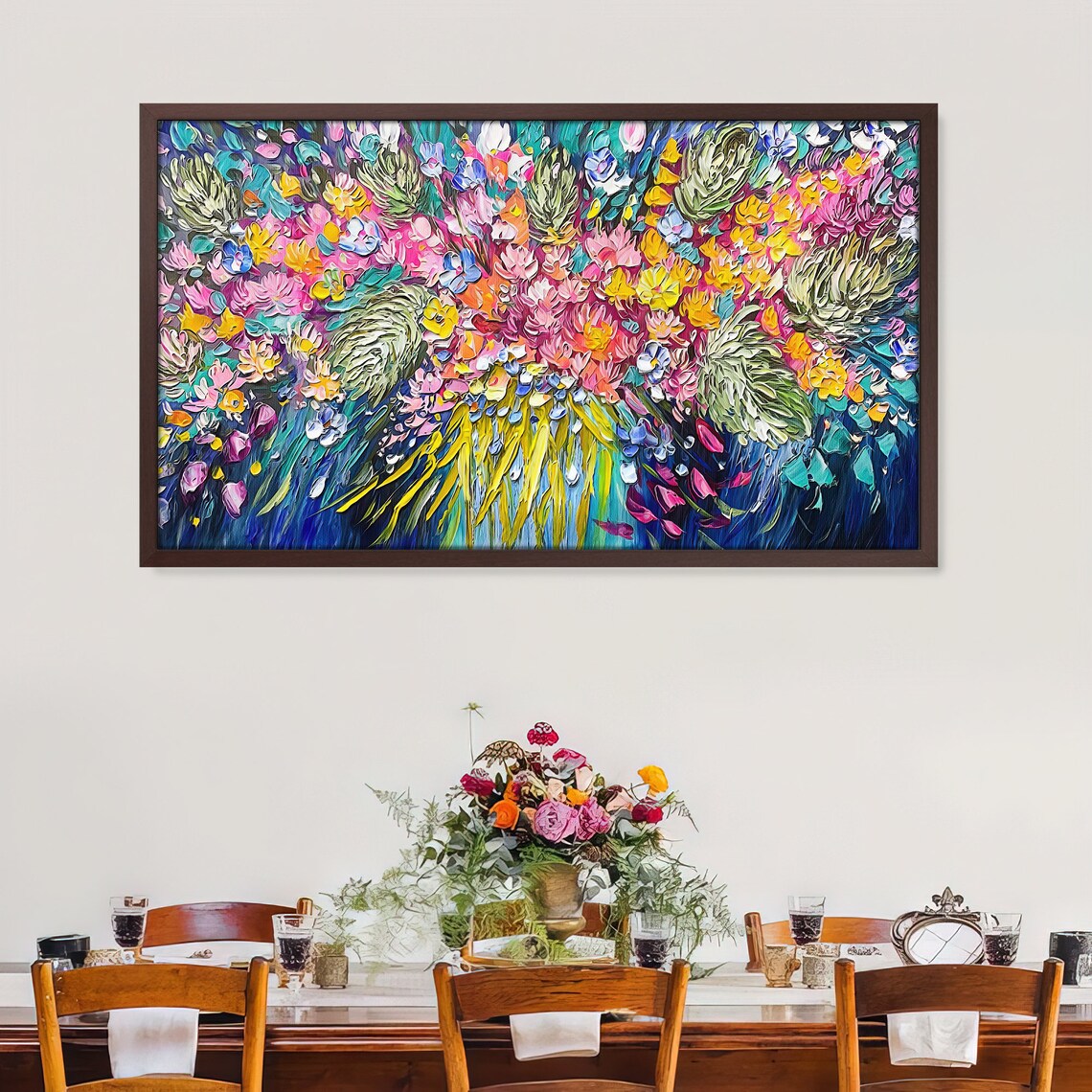 Abstract Floral Bouquet, Colorful Impressionist Art Print - Image 2