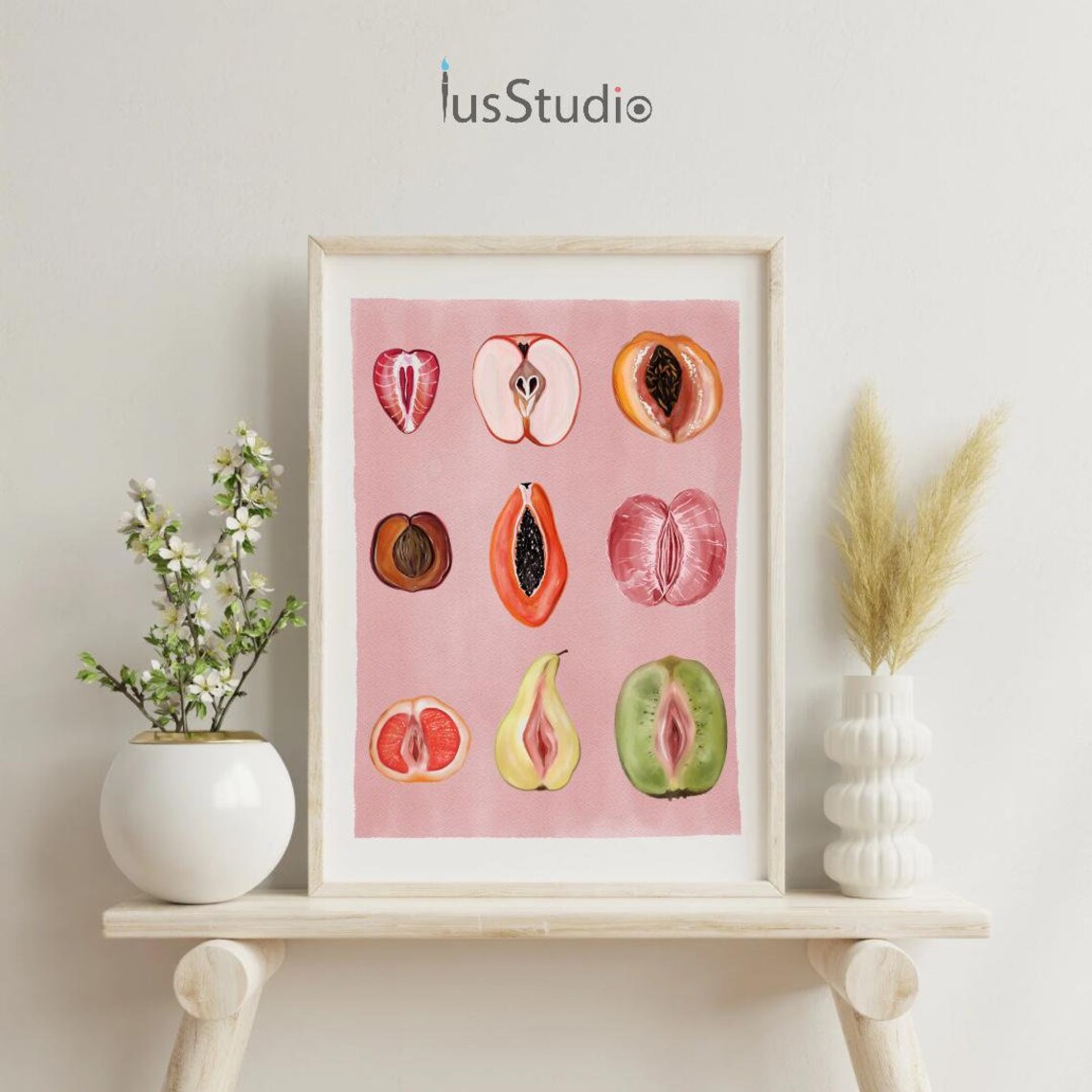 Sliced Feminine Fruit Vintage Poster, Equality Art Print