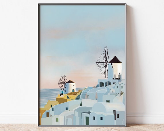Greece Santorini Oia Travel Poster