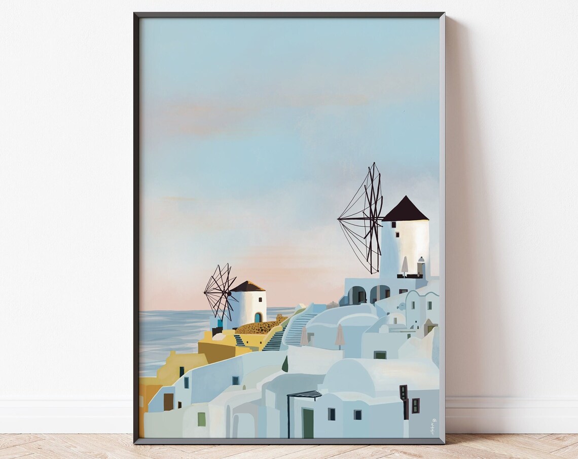 Greece Santorini Oia Travel Poster