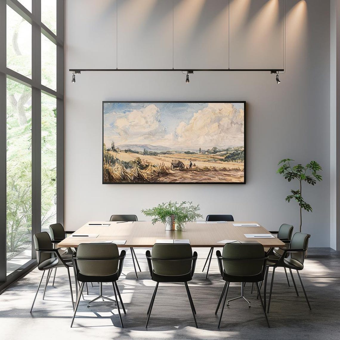 Art For Frame Tv Rustic Farm Scene With Harvest And Rolling Hills Watercolor Countryside Instant - Image 3