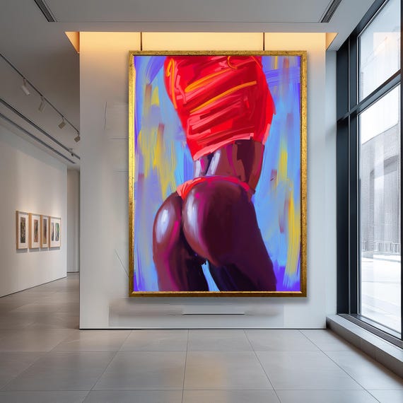 Sexy Woman Canvas Wall Art Abstract Female Body Painting In Red Modern Colorful Nude Artwork Large Sensual Print For Bedroom Home Decor