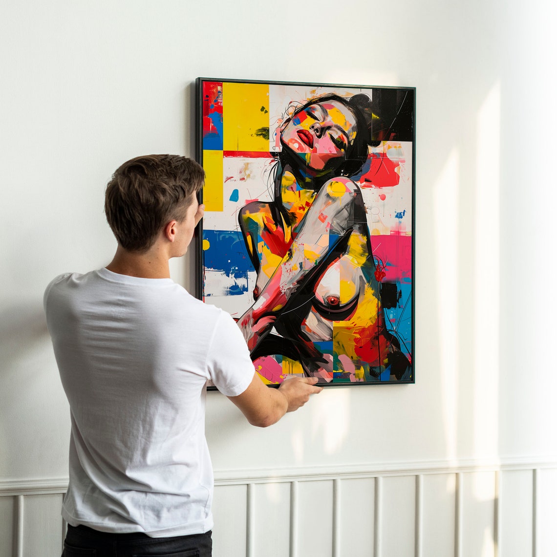 Abstract Sensual Art Art Modern Wall Decor Mondrian Style Art Print Instant Wall Art - Image 6