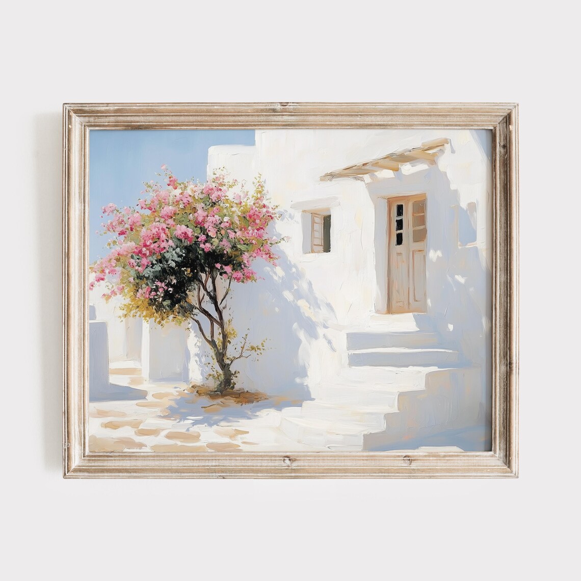 Greek Island Mediterranean Travel Poster, Santorini