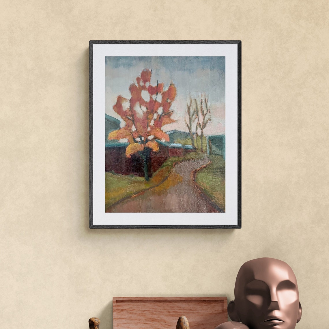 Autumn Landscape Fall Trees Winding Path Impressionist Poster Art