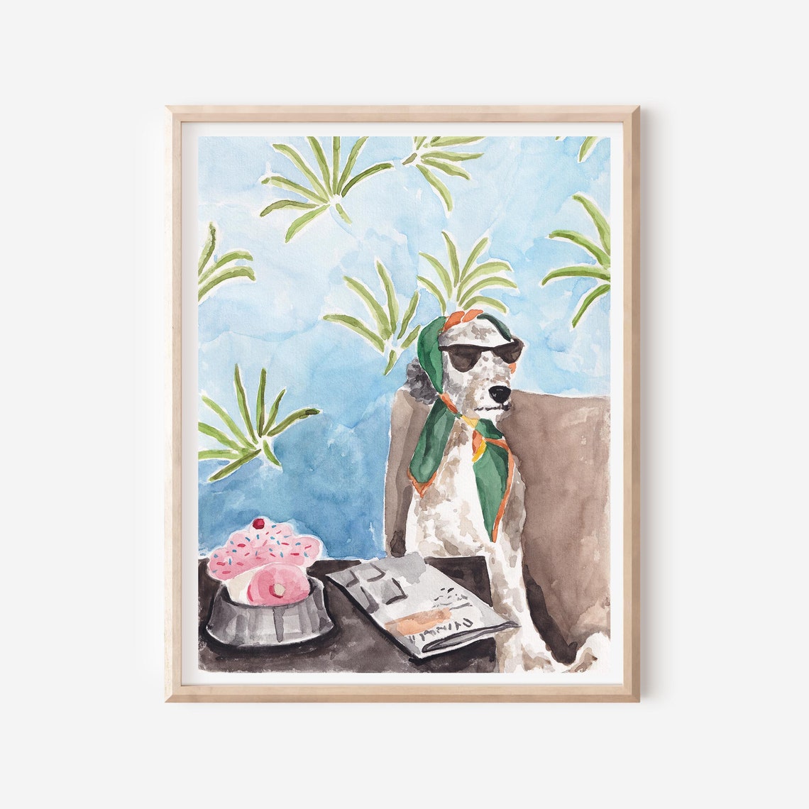 Sunglasses Dog Art Funny Dog Art Print Dog Portrait Gift For Dog Lover Dog Poster Dog Nursery Art