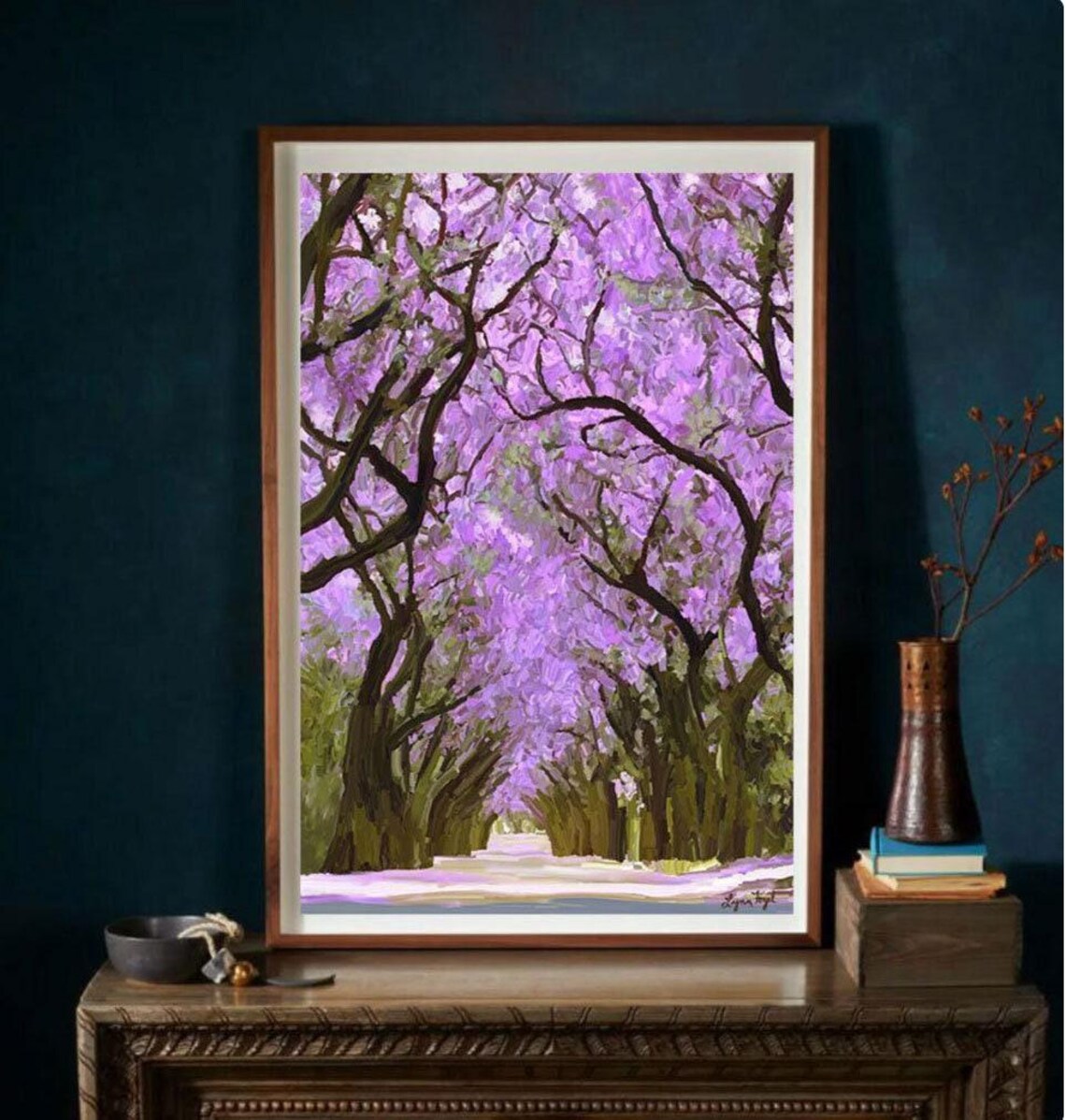 Jacaranda Tree Landscape Art Print, Nature Wall Decor - Image 5