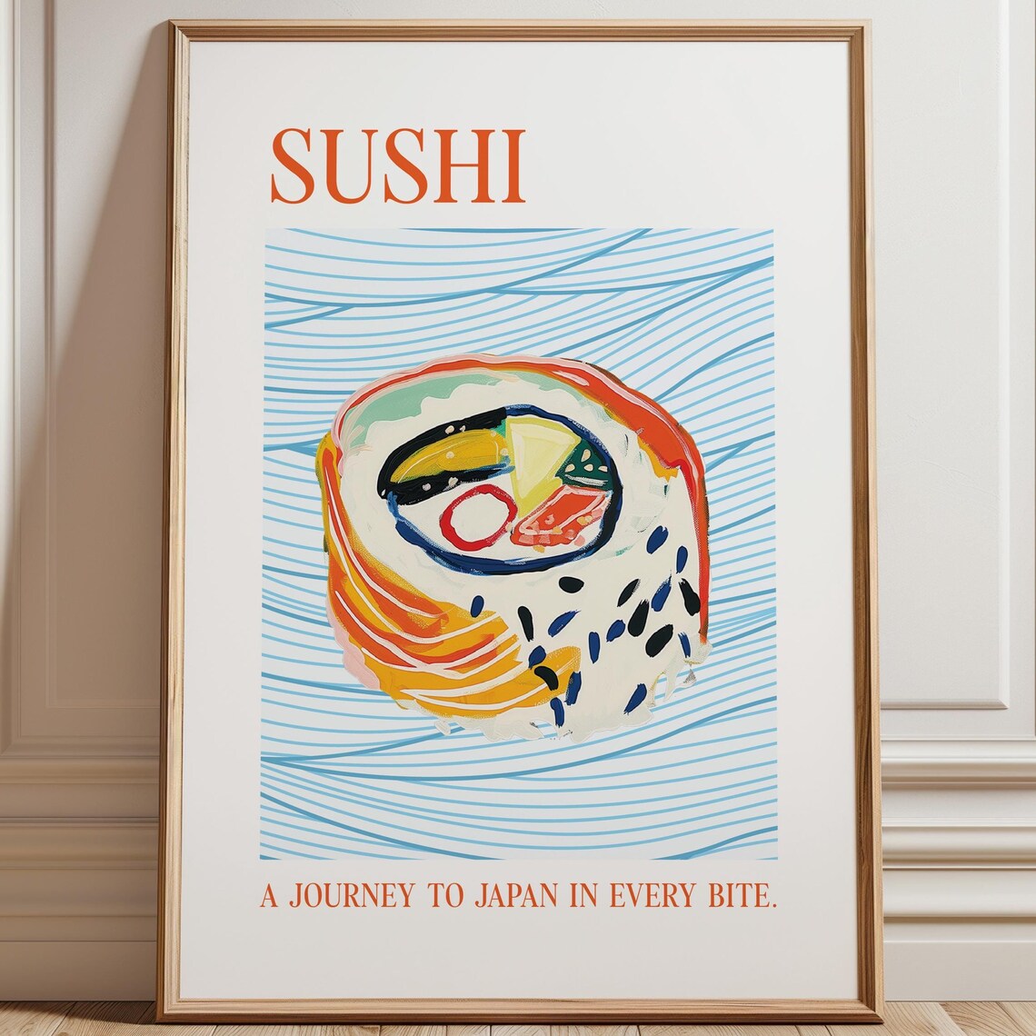 Sushi A Journey To Japan In Every Bite Colorful Maki Food Poster
