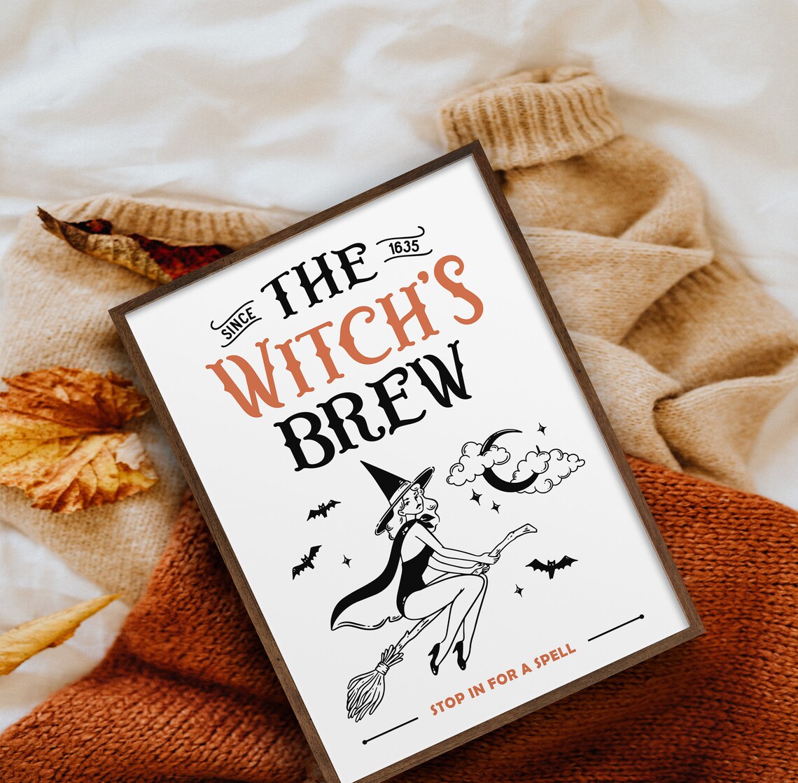 Witch Brew Coffee Print, Halloween Kitchen Art - Image 4