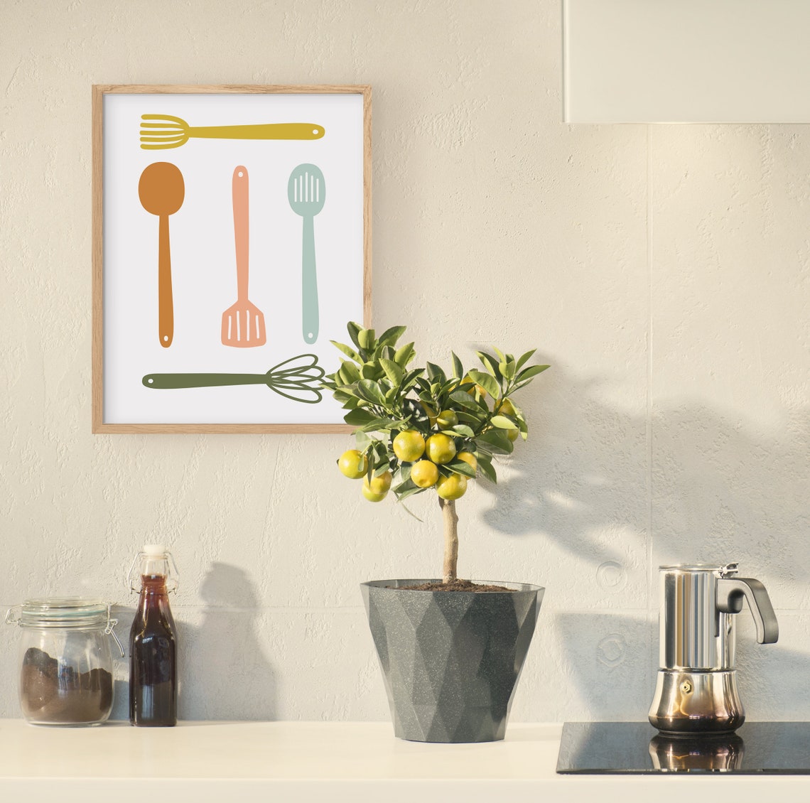 Cooking Utensils Kitchen Wall Art Print - Image 2